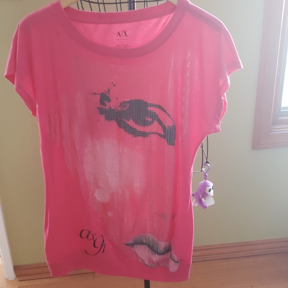 Armani exchange large pink top gorgeous